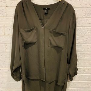 Gray Button down blouse!